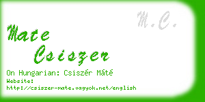 mate csiszer business card